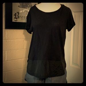 Jcrew t shirt with woven bottom and back